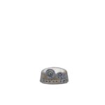 Handmade Ceramic Pet Dish Gray Abstract robot