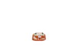 Handmade Ceramic Pet Dish Orange Abstract Orc