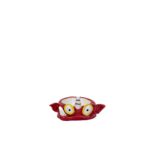 Handmade Ceramic Pet Dish Red Abstract Orc